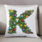 Kissenbezug 50 x 50 cm,Buchstabe K, Bunter festlicher Weihnachtskiefernbrief mit Christbaumkugel u,Dekor Kissenhülle Kissenbezüge mit Verstecktem Reißverschluss, Couchkissen,Sofakissen Kopfkissenbezug