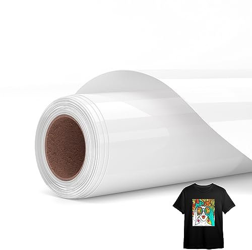 Asoway Vinilo de Sublimación textil telas oscuras/color claro, Sublimación htv 30,5 X 244CM Rollo para camisetas, bolsas, gorras, fácil manejo,colores más vivos(Mate)