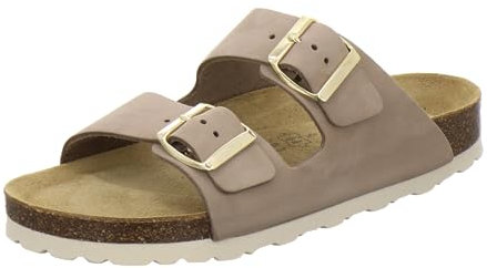 AFS-Schuhe 2100, pantofole da donna alla moda, in vera pelle di alta qualità, Made in Germany, sabbia nabuk, 38 EU