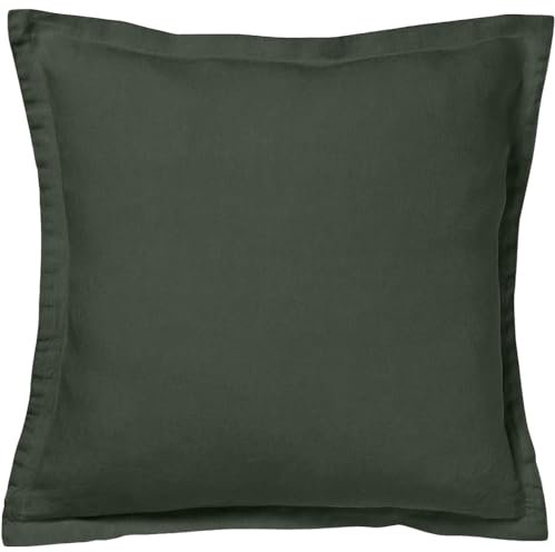 Magano® Premium Kissenbezug 80x80 Grün | Weich & Bügelfrei | Hypoallergen & Atmungsaktiv | 3cm Stehsaum | Kopfkissenbezug 80x80 cm | Dunkelgrün