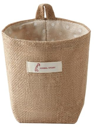 WOTEG Paniers muraux à Suspendre | Paniers muraux pour Le Rangement - Panier de Rangement Pliable Suspendu au Mur, Sacs pour Organisateur, Petite boîte décorative en Coton et Lin pour la Maison