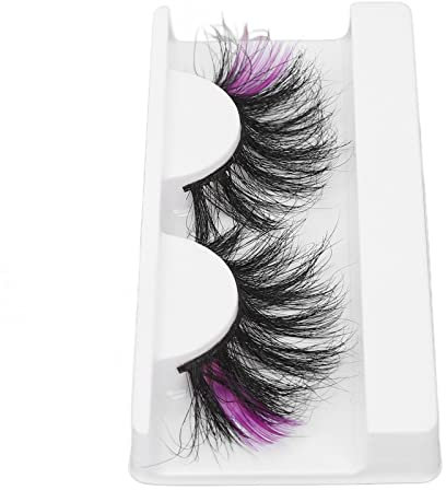 Ciglia Colorate, Ciglia Finte Colorate, estremità Viola per Performance (71A-6C)