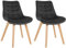 CLP Lot de 2 chaises Brook Velours I Chaise de Salle à Manger avec Structure en Bois I Chaise de Cuisine avec Assise, Couleur:Noir