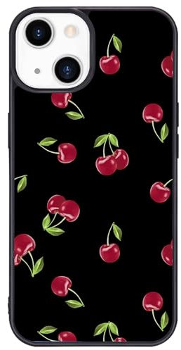 Wihytec Cute Cherry Handyhülle für iPhone 13 Cherry Case Cover TPU Bumper Hard Back Stoßfest Handyhülle Girly Protective Phone Cover mit Design