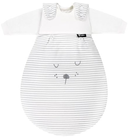 Alvi Baby Mäxchen Schlafsack System 3 teilig mit Babylöffel DeinKinderland| Alvi Außensack mit zwei Innensäcke | Ganzjahresschlafsack mitwachsend Kinderschlafsack Babyschlafsack (faces, 50-56)