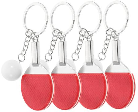 Supvox 4stücke Teiliges Mini Tischtennis Schläger Schlüsselanhänger Set Realistischer Tischtennis Anhänger Für Sportliebhaber Für Fans Dekoration Für Taschen Und Schlüssel