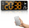Orologio da Parete Digitale, Orologio Digitale da 12 con Telecomando, Ora e Temperatura Settimana, Bollettino Meteorologico, Timer, Auto-oscuramento, per Soggiorno/Aula/Palestra/Chiesa/Negozio/Garage