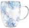 Floral Fusion Double Wall Glass Cups | 350ml Dried Flower Glass Mug | Dry Flowers Double Walled Coffee Mug with Handle | Insulated Clear Flower Mug | Glass Milk Tea Cups for Home Offices