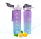 Borraccia 1 Litro, Borraccia Motivazionale Senza BPA, Borraccia Sportiva con Cannuccia e Orari per Bere, Borracce di Perdite per Ufficio, Bici, Campeggio, Scuola, Yoga, Palestra (Blu viola, 1000ml)
