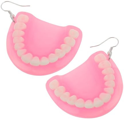 Veemoon 1paar Exzentrische Zahn Ohrringe Aus Leichtem Resin Kreative Lustige Drop-earrings Für Damen Und Mädchen Für Halloween Witziges Accessoire Für Jede Gelegenheit