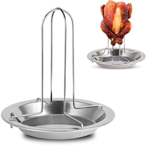 1pcs Hähnchenbräter,Hähnchen Ständer,Hänchenhalterung Backofen,Antihaft-Hühnchen-Truthahn-Bräter Grillen Backen Kochtöpfe,Hühnerhalter Aus Edelstahl Für Camping Im Freien Zum Garen Von Broiler,BBQ