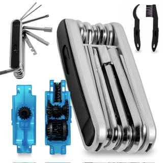 WYNKOO Multiherramienta de Bicicleta 16 en 1 Compacta,Plegable y Ligera .Incluye Tronchacadenas, Separador y Limpiacadenas Herramienta bicicleta/MTB ideal para Reparaciones y Mantenimiento en Ruta