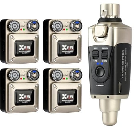 XVIVE U45R4-5.8 GHZ WIRELESS IN EAR MONITOR SYSTEM WITH FOUR RECEIVERS