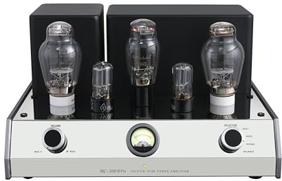 YAQIN MC 300B Integrated Tube Amplifier,HiFi Home Audio,Class A, with MM Phono Input, RCA Inputs and Balance in，Output Power 7 Watts, Tubes 300Bx2, AC230