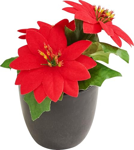 DPI Weihnachtsstern Gloria im Topf Kunstblume Breite 13 cm Höhe 15 cm Kunststoff Styropor Weihnachten Gestecke Kränze Blumensträuße Rot