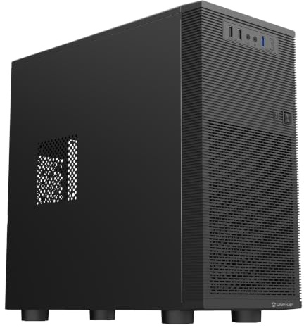 UNYKAch Aero C15 - Case per PC Micro ATX, USB-C frontale + USB 3.0, ventola da 80 mm inclusa, compatibile con mATX/ITX, GPU fino a 300 mm, 2 SSD + 2 HDD, alloggiamento esterno da 5,25 per DVD o