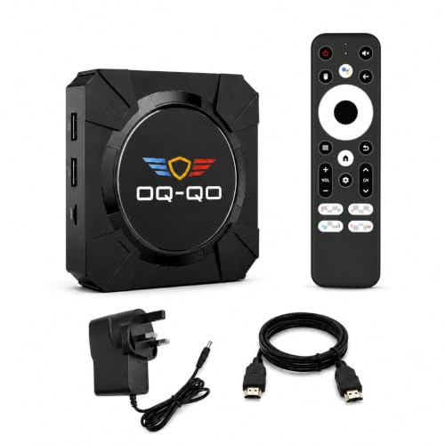 Android TV Box 4K, Android 14 Smart TV Box, 5GHz WiFi, Voice Remote | 2GB RAM, 16GB Storage, Dual-Band 2.4GHz/5GHz WiFi, Bluetooth 5.0, Ethernet, Dual USB and UK Plug
