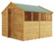 BillyOh 8x8 Overlap Wooden Garden Shed Double Door Windowed Apex Premium Roof Floor Felt - 8ftx8ft