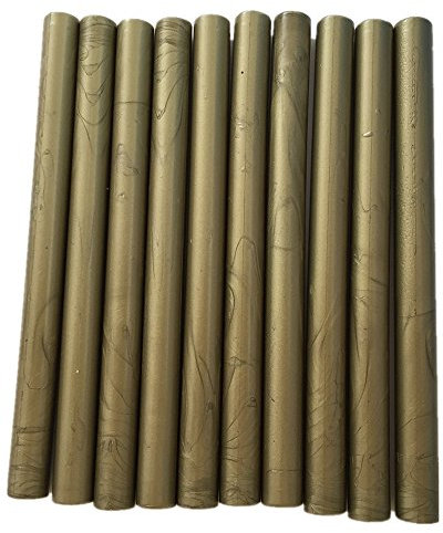 Tikwisdom 10pcs Siegelwachs-Stangen für Heißklebepistole, Grün-Gold