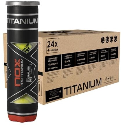 NOX Cajón 24 Botes de 4 Pelotas de pádel Pro Titanium