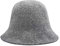 ZLYC Damen Winter Kuppel Wolle Fischerhüte England Stricken Warm Solide Fedora (Grau),Einheitsgröße