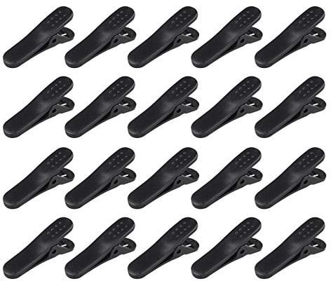 Futheda 20Pcs Earphone Headphone Headset Cable Wire Cord Clips Holder for Shirt Clothing Fixing Microphone Wire (Black)