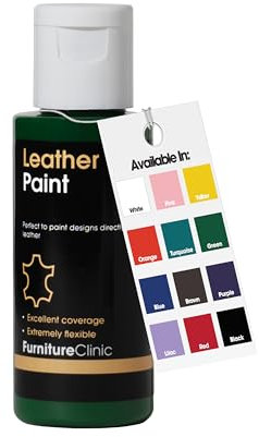 Furniture Clinic Leather Paint - for Painting All Leathers: Footwear, Handbags, Clothing, etc. Flexible and Durable (Green, 125ml)