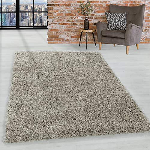HomebyHome Shaggy Teppich 300x400 cm XXL für Wohnzimmer - Shaggy Teppich Hochflor Natur Extra Weich und Flauschig - Langflor Groß Teppiche für Schlafzimmer, Esszimmer, Küche, Flur - Carpet, Halı