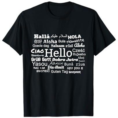 Hello in verschiedenen Sprachen Mehrsprachiges T-Shirt Geschenk T-Shirt