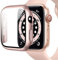 Miimall Compatible con Apple Watch Series 6/SE/5/4 40mm Funda con Protector de Pantalla Cristal Templado, Brillante PC Cover Anti-Rasguños Anti-Caída para iWatch 40mm - Rosa Oro