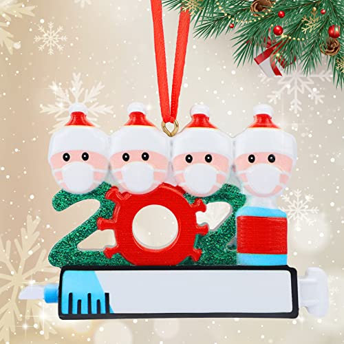 Weihnachtsbaum Anhänger, 2021 Christbaumschmuck, DIY Namenssegen Persönlichkeit Weihnachtsbaumschmuck, Baumschmuck, Baumschmuck Weihnachten, Weihnachtsdekoration Harz 4 Personen