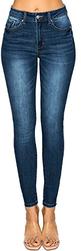 WAX JEAN Women's Repreve Butt I Love You Push-Up High-Rise Skinny Jeans, Dark, 11