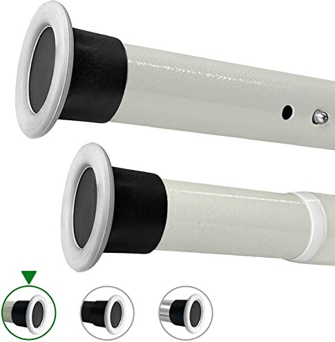 Teleskopstange ohne Bohren Duschvorhangstange Gardinenstange Ausziehbare Klemmstange aus Edelstahl Vorhangstange für Bad Kleiderschrank Vorhang Balkon Schrank Ø32mm(Weiß, 260-310cm)