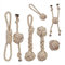 Relaxdays Hundespielzeug Set 7-teilig, Knoten & Kordel, Hundebeschäftigung, kleine & mittlere Hunde, Kauspielzeug, Natur