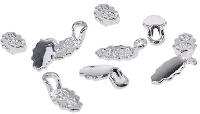 COHEALI 30 Pcs Earring Bails for Jewelry Making Glue on Bails Pendant Necklace Women’s Jewelry Sterling Silver Necklaces Handmade Necklaces DIY Accessories Trinkets Kiln Earrings Silver