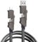 Aiivioll Câble de charge 4 en 1 100 W [Charge rapide et synchronisation des données] Câble plat tressé avec port Type-C/USB-A pour Galaxy S21 A13, téléphone 14 Pro/14 (1 m)/gris foncé