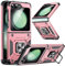 LeYi Cover per Samsung Z Flip5 con Anello Supporto, Custodia Armour TPU Bumper Antiurto Case Cover per Telefono Samsung Galaxy Z Flip 5 5G, Rosa