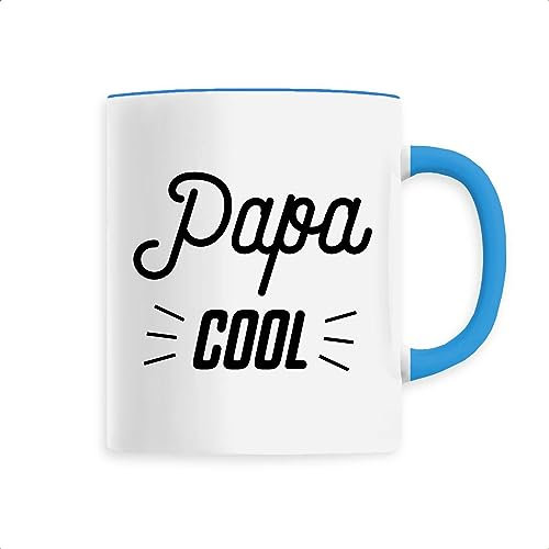Mug Papa cool - Imprimé en France - Tasse originale en céramique - Cadeau Papa original rigolo (Bleu)