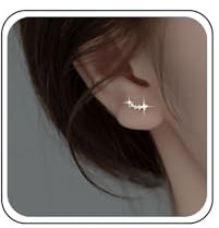 Inateannal Boho Pendientes trepadores de cristal con circonita cúbica pendientes de oruga pequeños pendientes de diamantes de imitación dorados pendientes de tuerca con circonita cúbica brillante