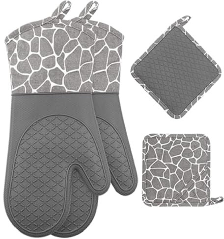Manoplas profesionales de silicona para horno, fáciles de limpiar, resistentes al calor, guantes de barbacoa para hornear para tareas de cocina