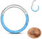 ESHIONER G23 Titan Septum Piercing Helix Ring Nasenpiercing Ring Nasenring Piercing Ohr Nostril Tragus Conch Daith Clicker Lippenpiercing Nose Ringe Opal Hypoallergen Blau Silber 16G 6MM