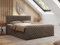 MKS MEBLE Boxspringbett 200x200 mit Bettkasten Matratze H4 - Paris Duo - Braun Velvet