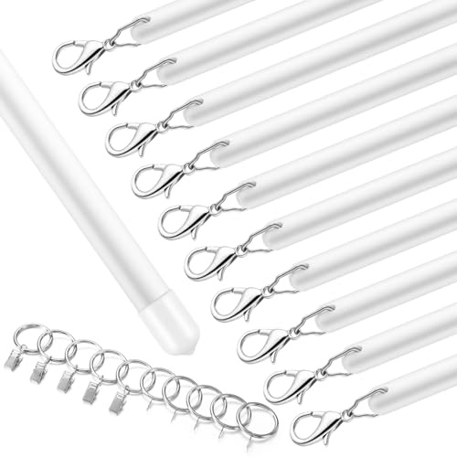 Shimeyao 10 Pack Acrylic Curtain Pull Wand Drapery Rod,White,36 Inch