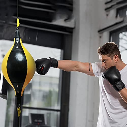 YAOHY Boxsack Indoor Punchingball Erwachsene Boxsack Stehend Kleinkind Ball Standing Freistehend Reflex Taekwondo Fitness Sparring Sandsäcke(Gelb)