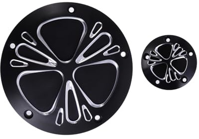 Cnc Gefräste Timer Abdeckung für Motorrad Fltfb, Schwarz | Handgeschliffen, Aluminium, Schwarz Eloxiert und Poliert, Passend für Fltfb, Moderne Oberfläche