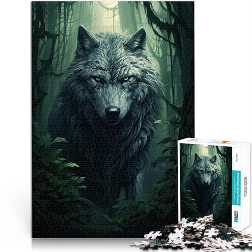 1000 Teile Puzzles für Erwachsene Puzzles Geschenke Wolf Art Aus Karton,ab 14 Jahren Intellektuelles Dekompressions-Lernspielzeug Angebot als Geschenk für die ganze Familie。Größe:38x52cm