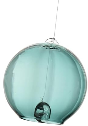 perfk Carillon éolien Japonais en Verre avec Son mélodique, Accessoire de décoration pour la Maison, Hauteur de 2,6 Pouces, Ouverture de 4 cm, diamètre de, Bleu