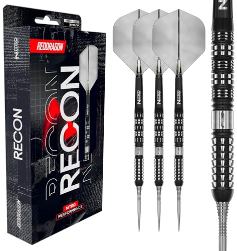 RED DRAGON Darts - Recon Original | Recon Switch Points | Powered by Winmau | 90% Tungsten Profi Dartpfeile | NitroFlite Integrierter Flüge & Schäfte | Dart Pfeile Steeldarts 21g, 22g, 23g, 24g & 25g