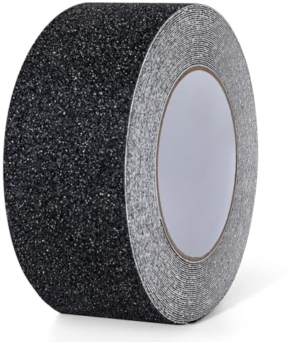 AiQInu Bande Antidérapante Escaliers, 5CM x 10M Bande Antidérapante Adhésive pour Escaliers, Friction, Abrasif pour les Sécurité, Escabeau, Intérieur, Extérieur, Noir