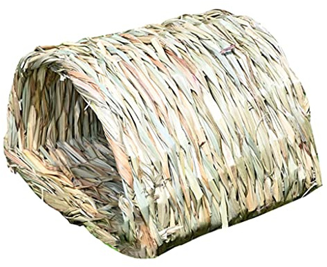 FGDTREE Häschen Gras Tunnel, gewebtes Haus für kleine Tiere, Hamsternest, Kauspielzeug, zum Ausruhen zum Spielen, Spielzeug für Meerschweinchen, Papageien, Rabbiner, Hamster Grashaus